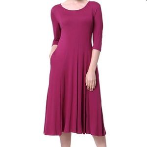 NWT Women’s 3/4 Sleeve A-line Swing Dress Sz L